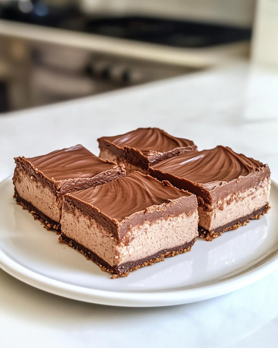 Decadent Erythritol Chocolate Cheesecake Bars Sugar Free in 6 Steps