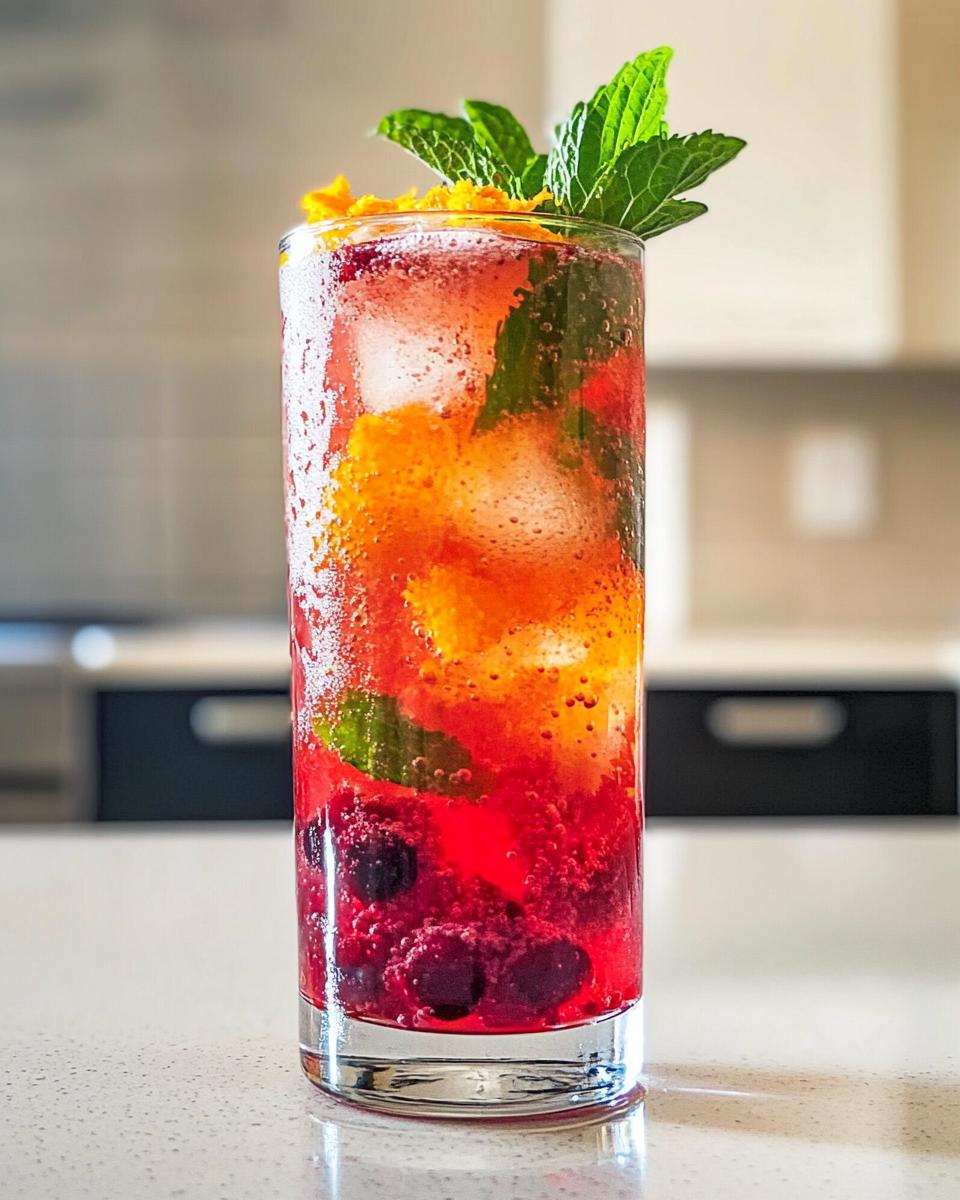 No Sugar Cranberry Orange Mocktail - detail 1