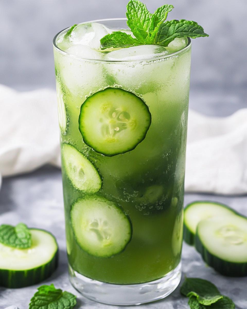 No Sugar Cucumber Mint Mocktail - detail 1