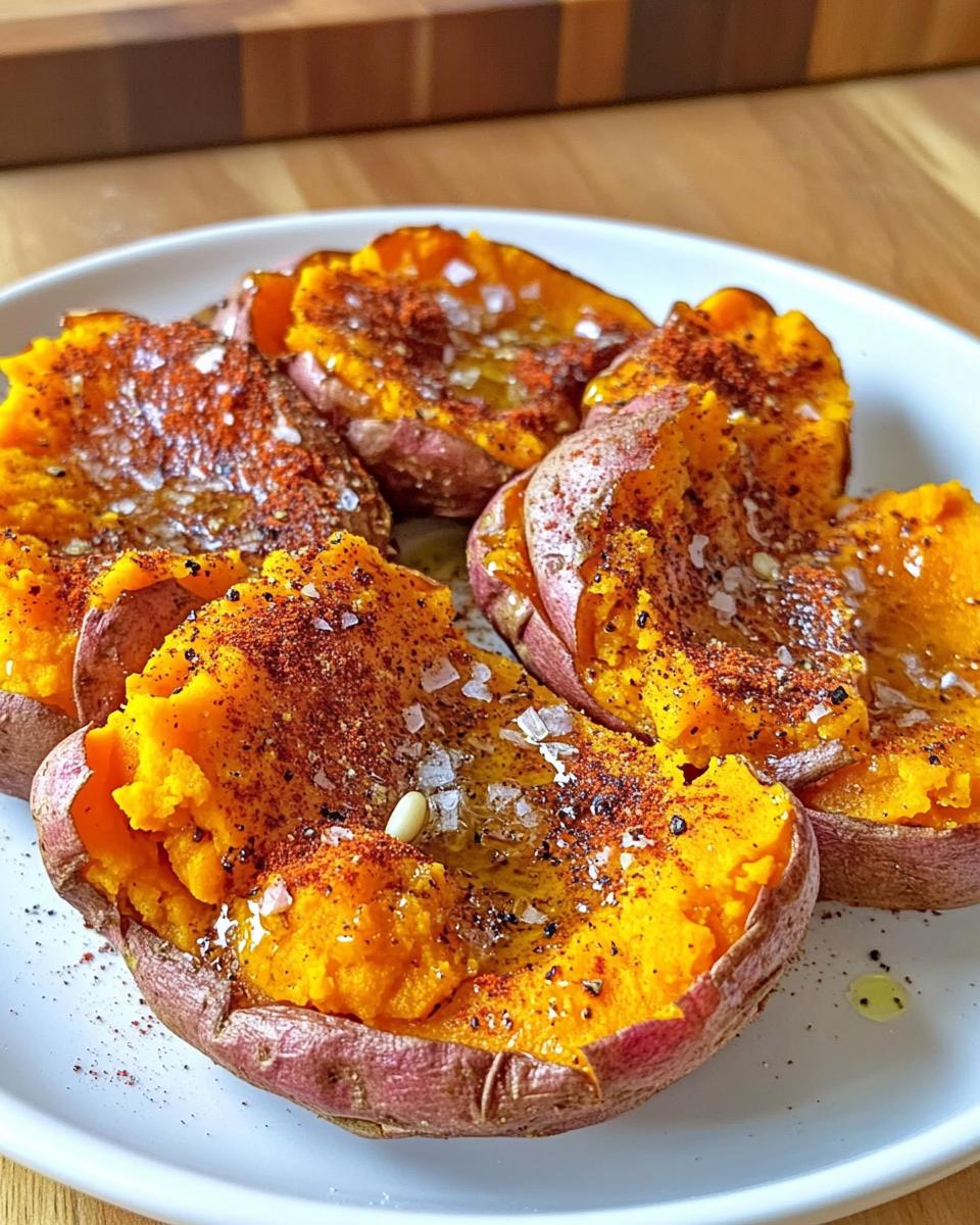 No Sugar Smashed Sweet Potatoes - detail 1