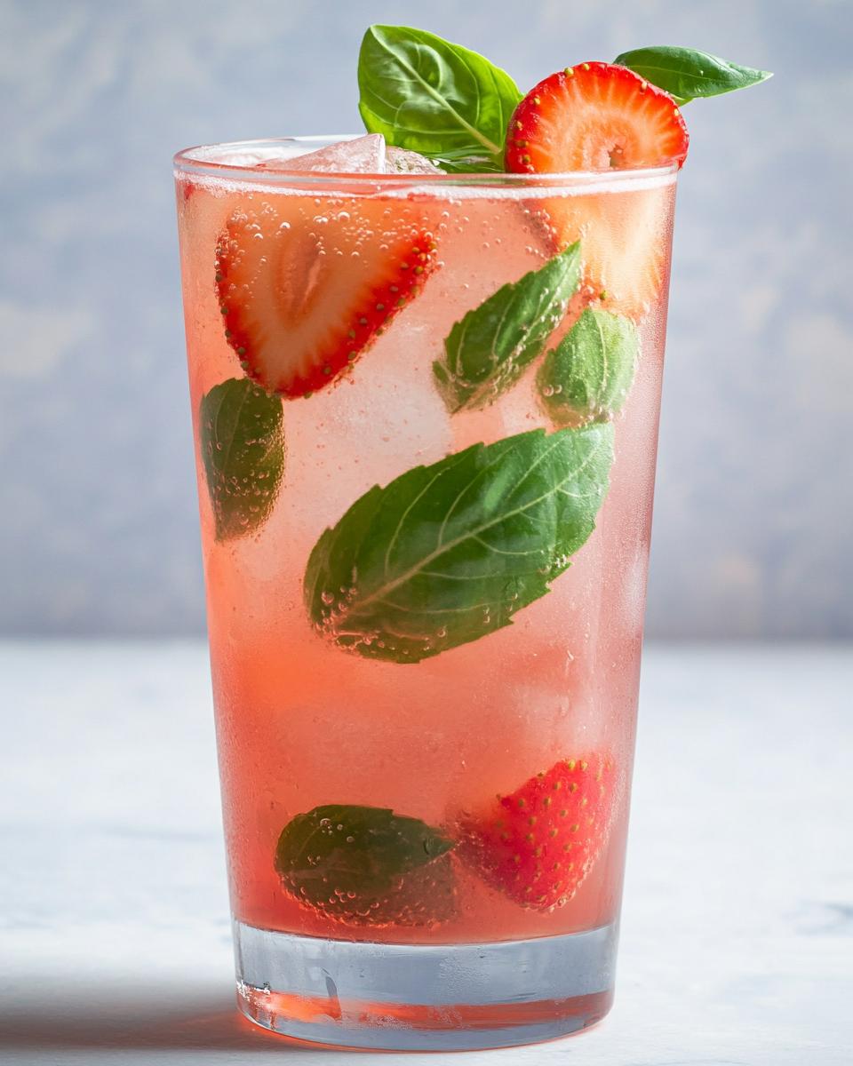 Refreshing No Sugar Strawberry Basil Cooler in 10 Minutes