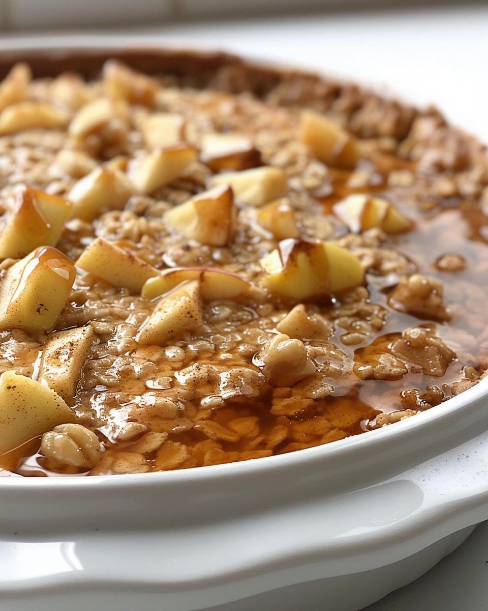 Delicious 10-Minute Sugar Free Apple Pie Oatmeal Bake Recipe