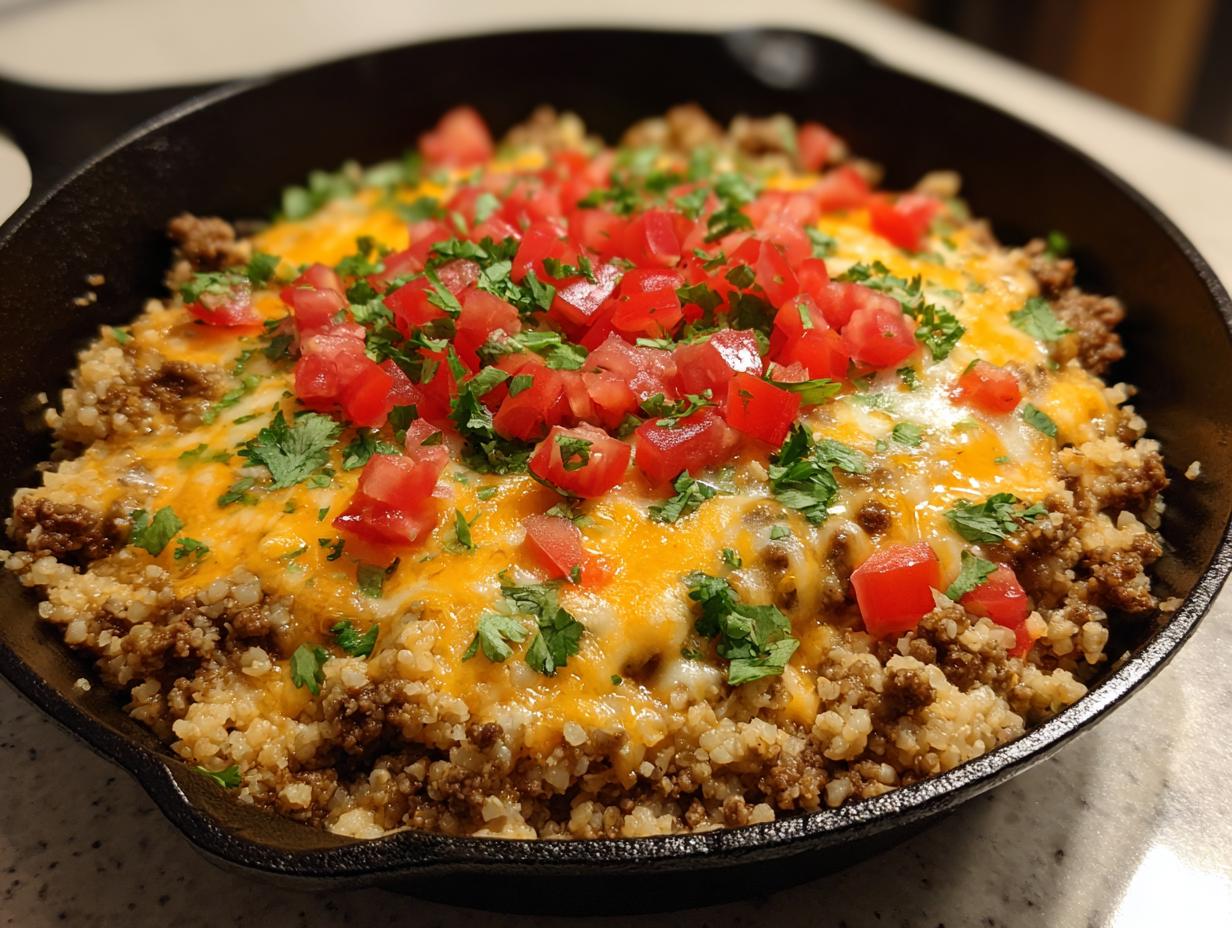 25-Minute Cheesy Keto Taco Skillet – Irresistible Low-Carb Bliss