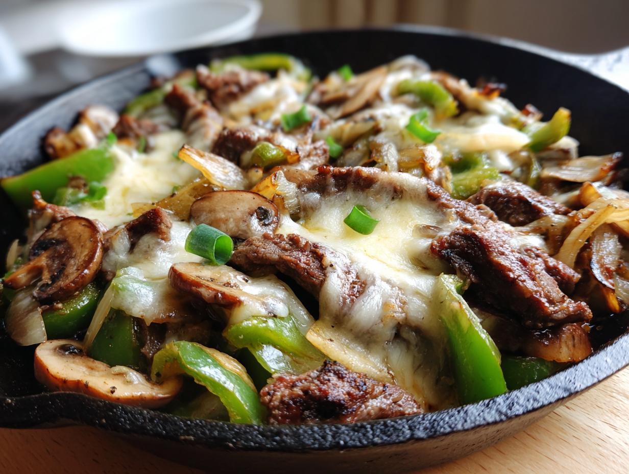 25-Minute Keto Philly Cheesesteak Skillet – Easy & Irresistible!