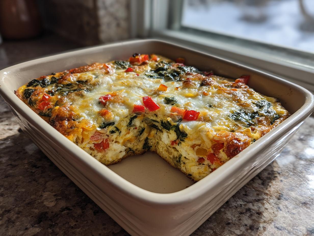 Egg White Spinach Breakfast Bake (Low Carb) - detail 1