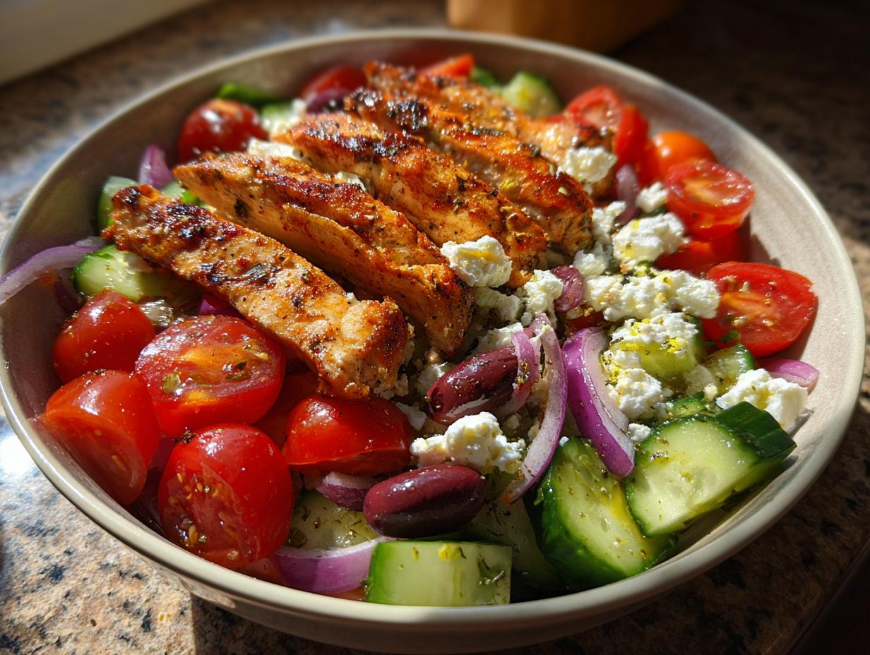 Greek Low Carb Chicken Bowls with Feta - detail 1