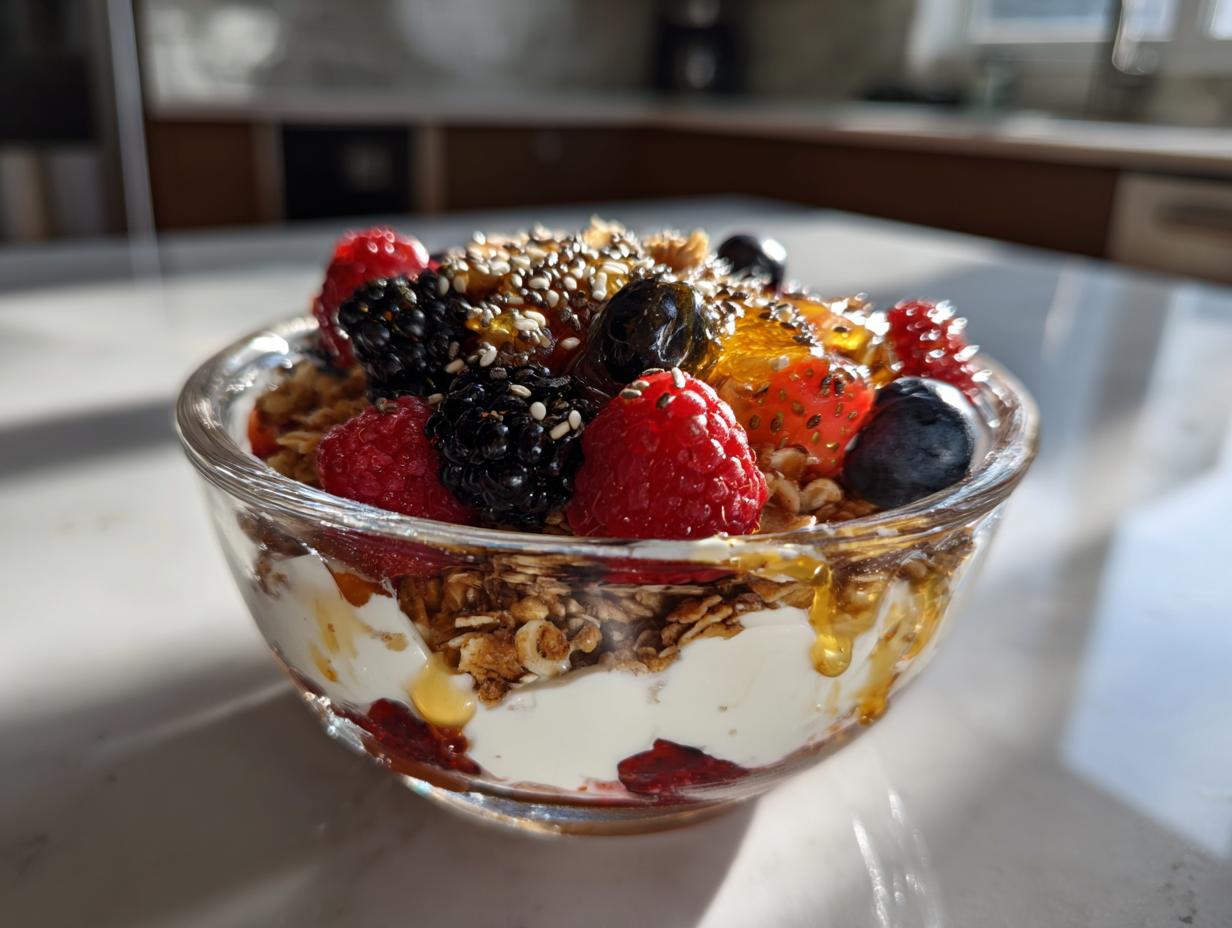 3-Ingredient Greek Yogurt Parfait with Low Sugar Toppings You Crave