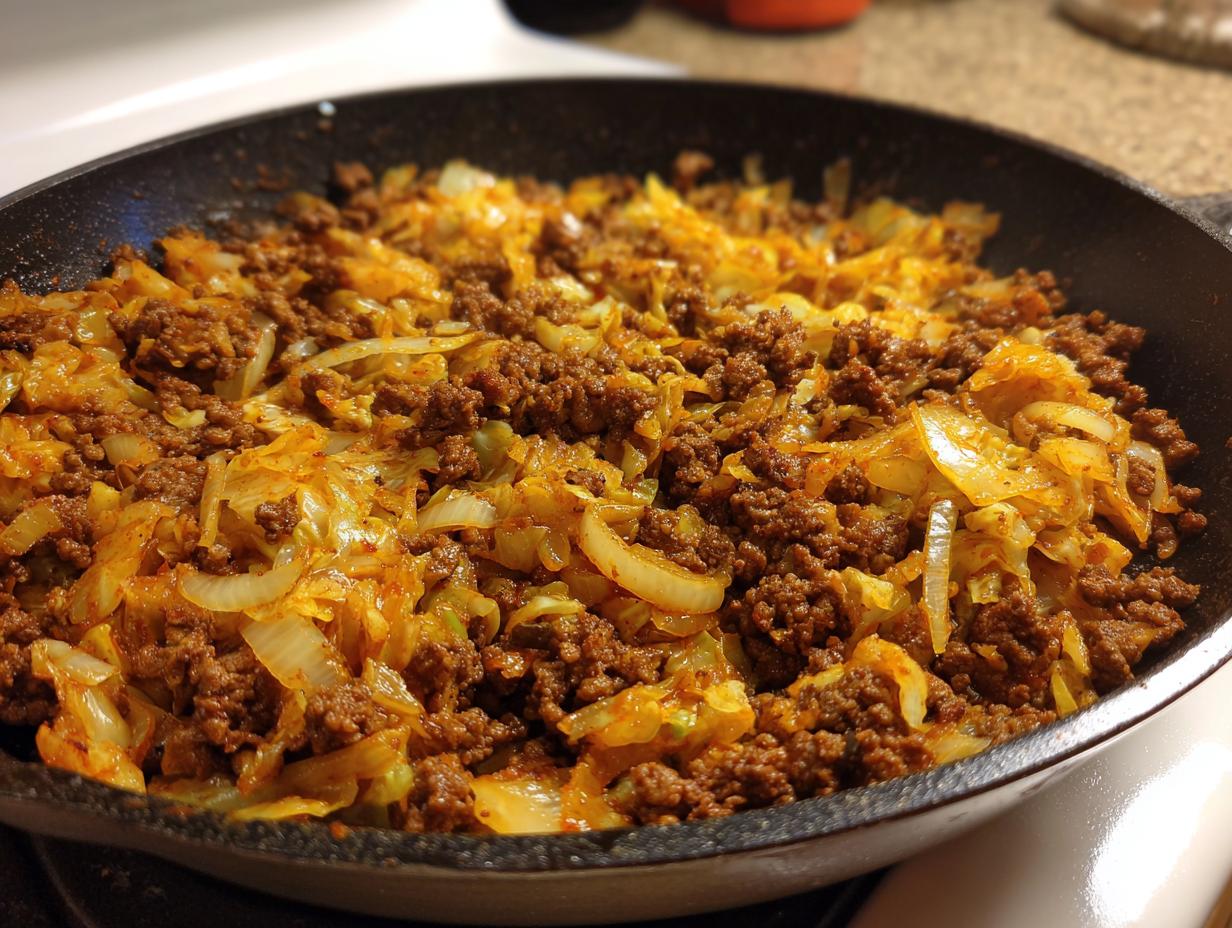 Hearty 30-Minute Ground Beef and Cabbage Keto Skillet Dinner
