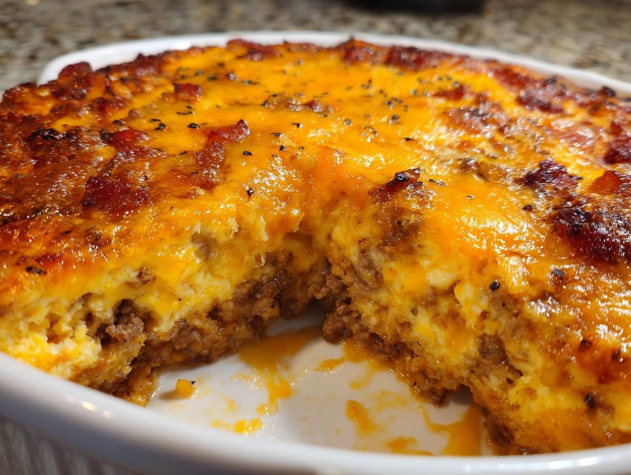 35-Minute Keto Bacon Cheeseburger Casserole Bake – Irresistible!