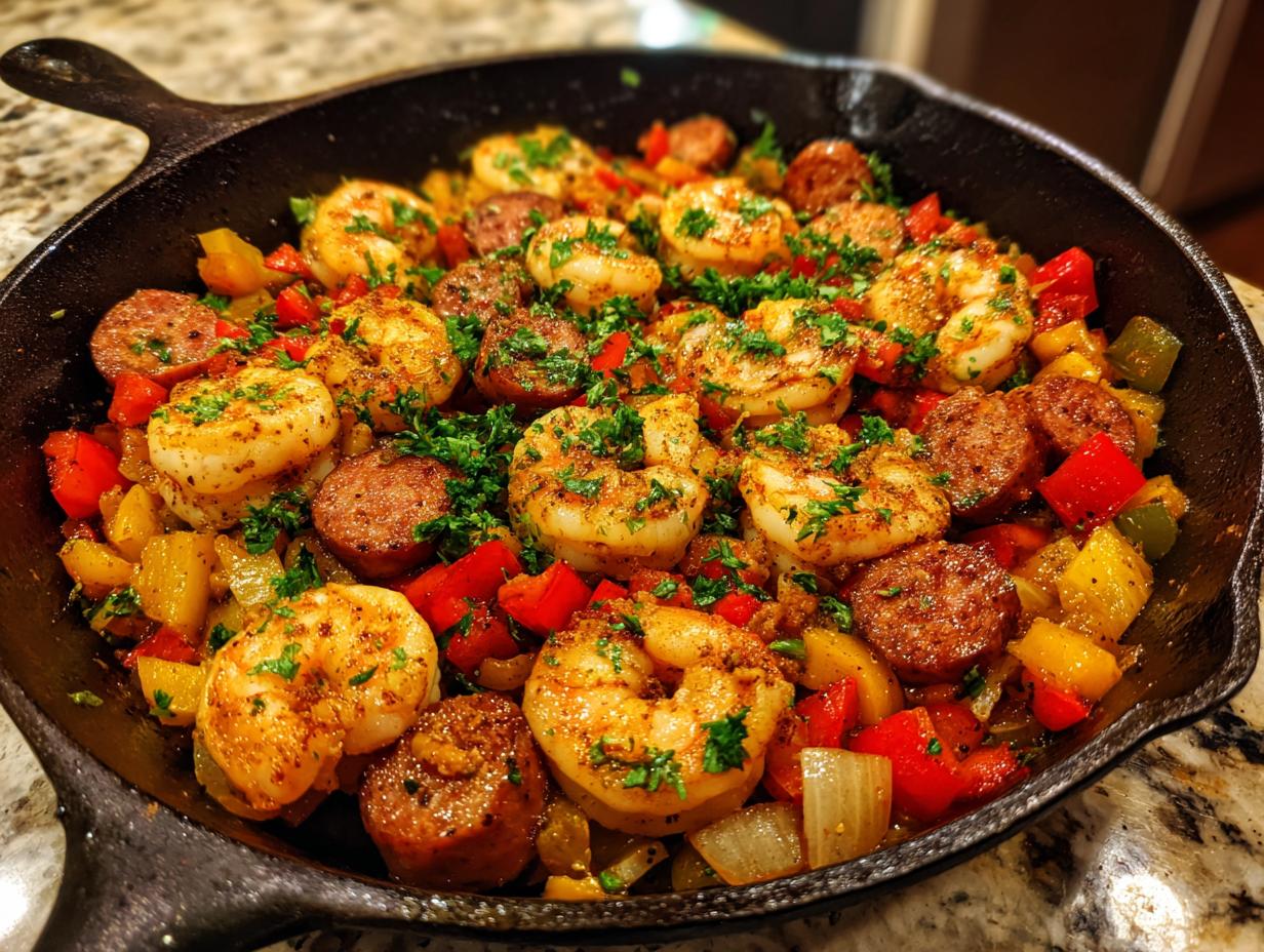 Keto Cajun Shrimp and Sausage Skillet (Low Carb) - detail 1