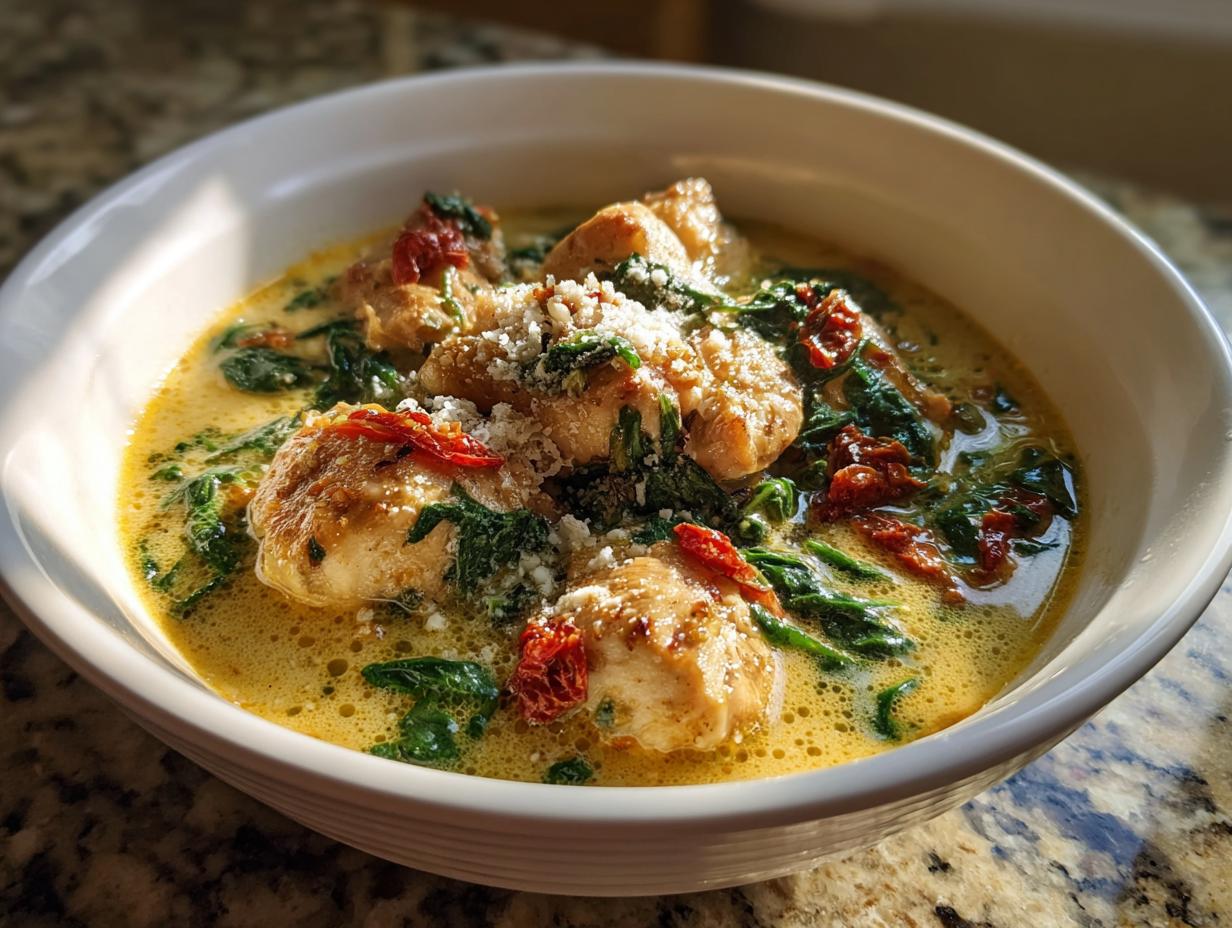 5-Star Keto Creamy Tuscan Chicken Soup That’ll Steal Your Heart