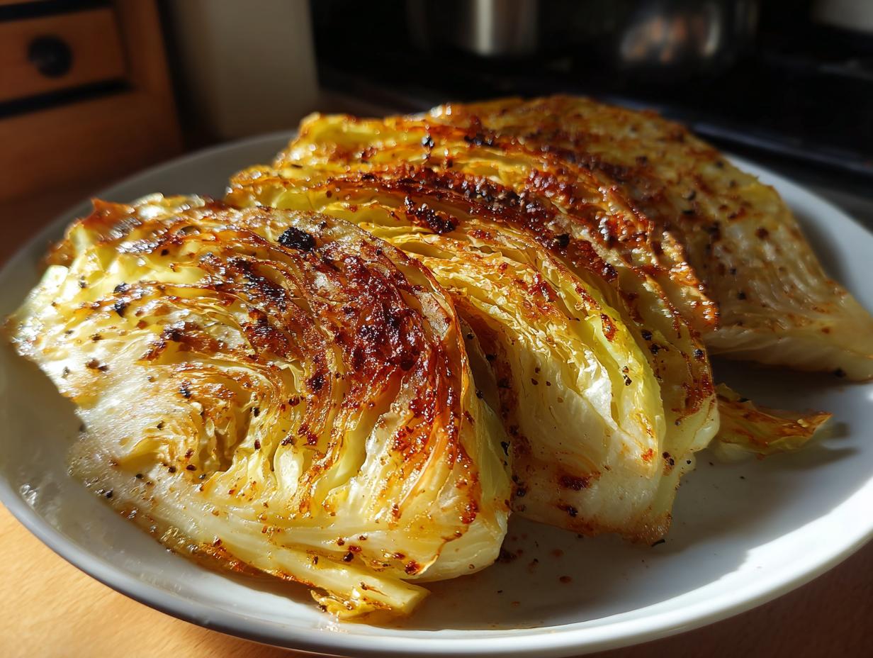 Keto Garlic Butter Roasted Cabbage Steaks - detail 1