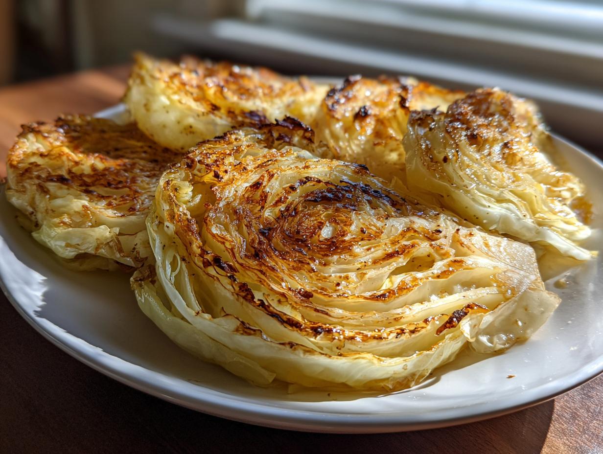 Keto Garlic Butter Roasted Cabbage Steaks