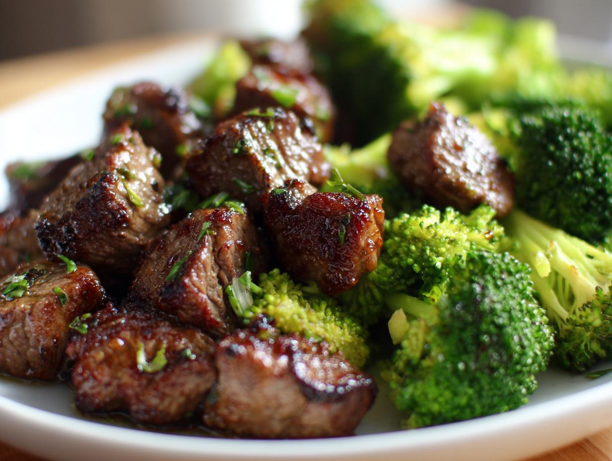 Keto Garlic Butter Steak Bites with Broccoli - detail 1