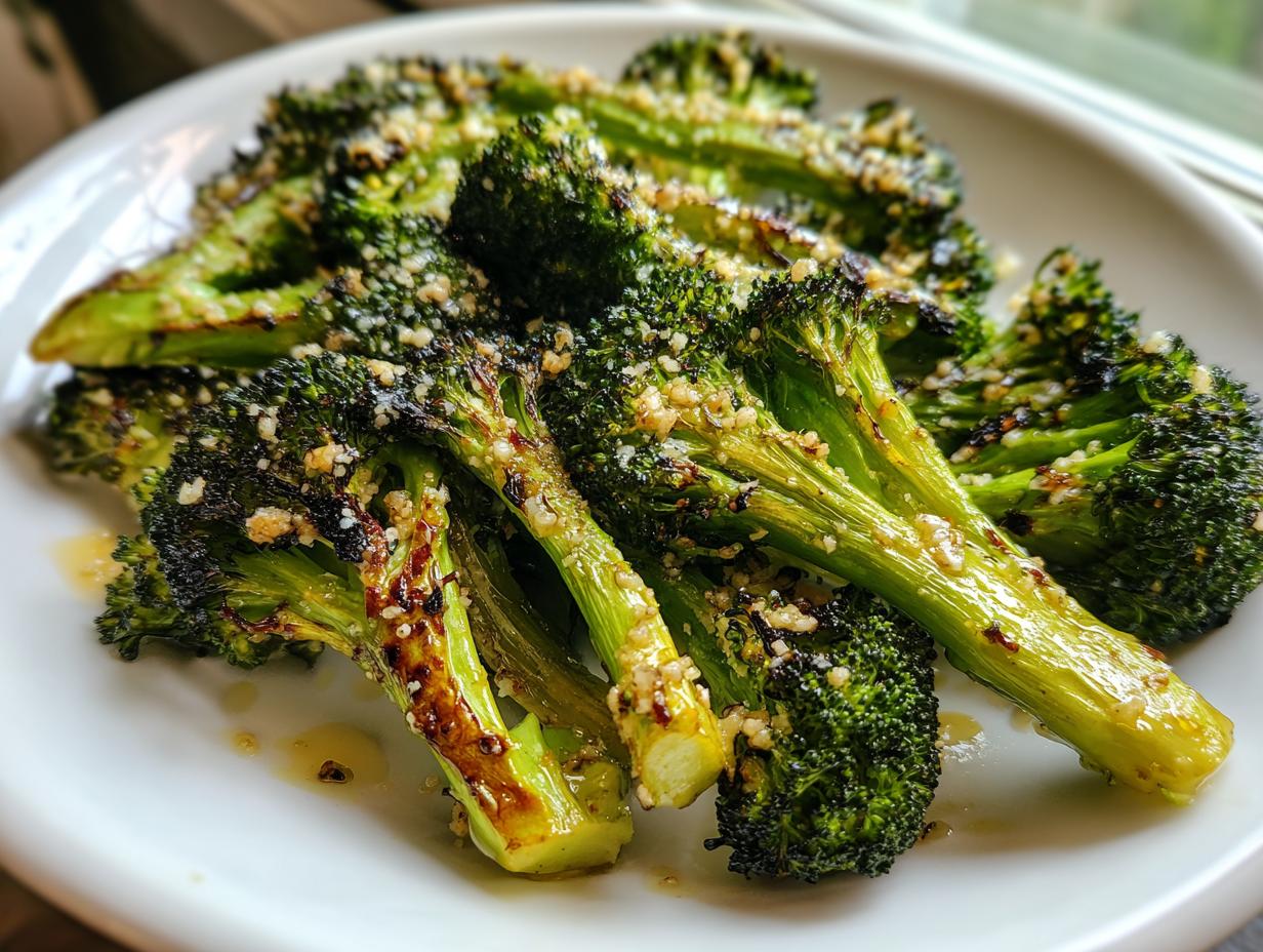 Keto Garlic Parmesan Roasted Broccoli