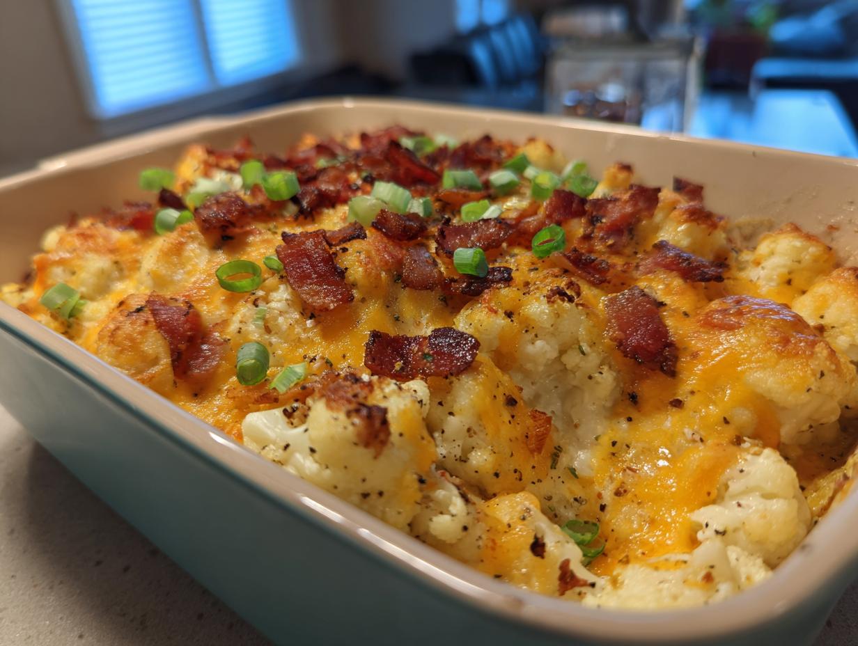 Irresistible Keto Loaded Cauliflower Casserole with Just 5g Net Carbs