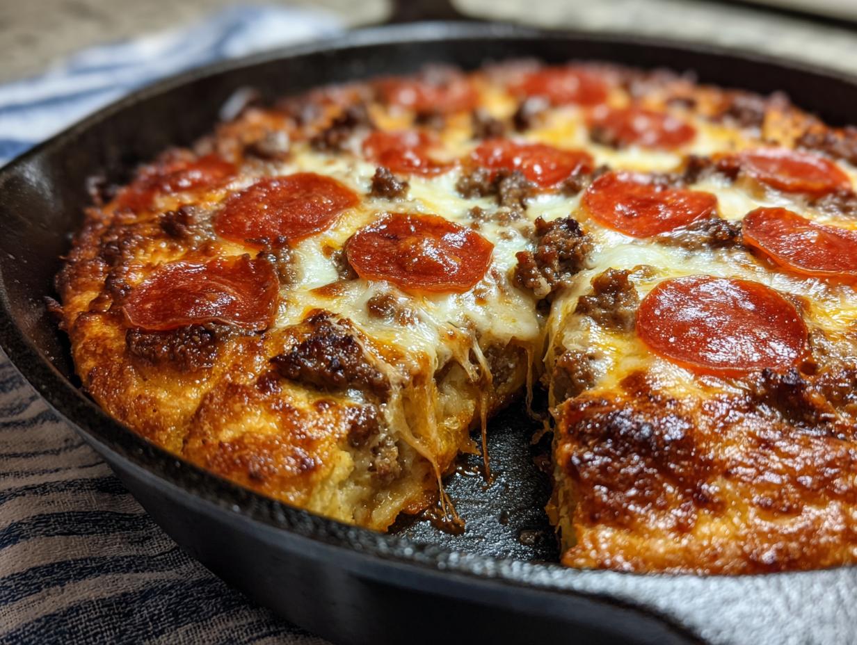 Keto Pepperoni Pizza Skillet (Low Carb, One Pan) - detail 1
