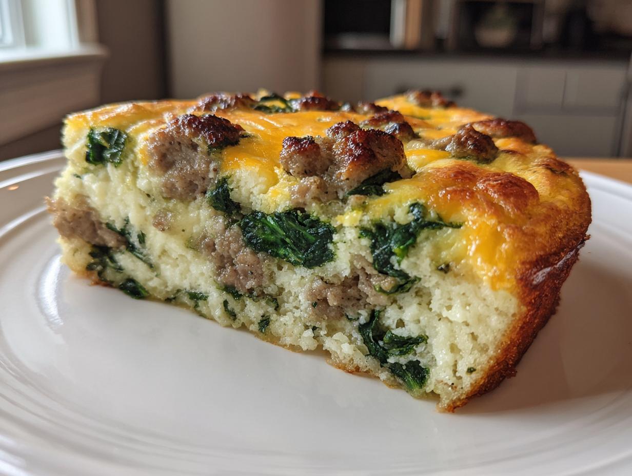 Keto Sausage and Spinach Breakfast Frittata - detail 1