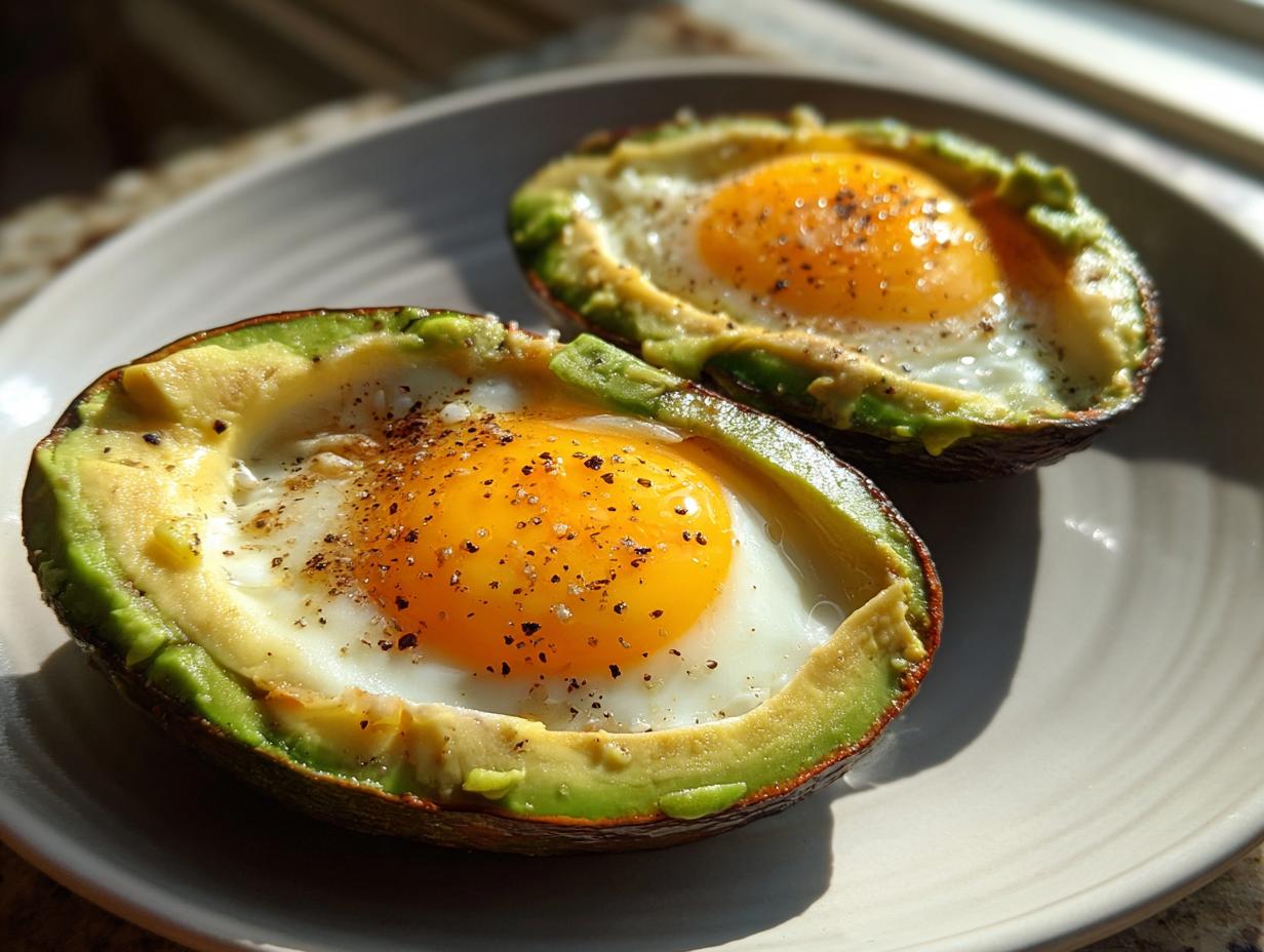 Low Carb Avocado Egg Boats with Cheese - detail 1