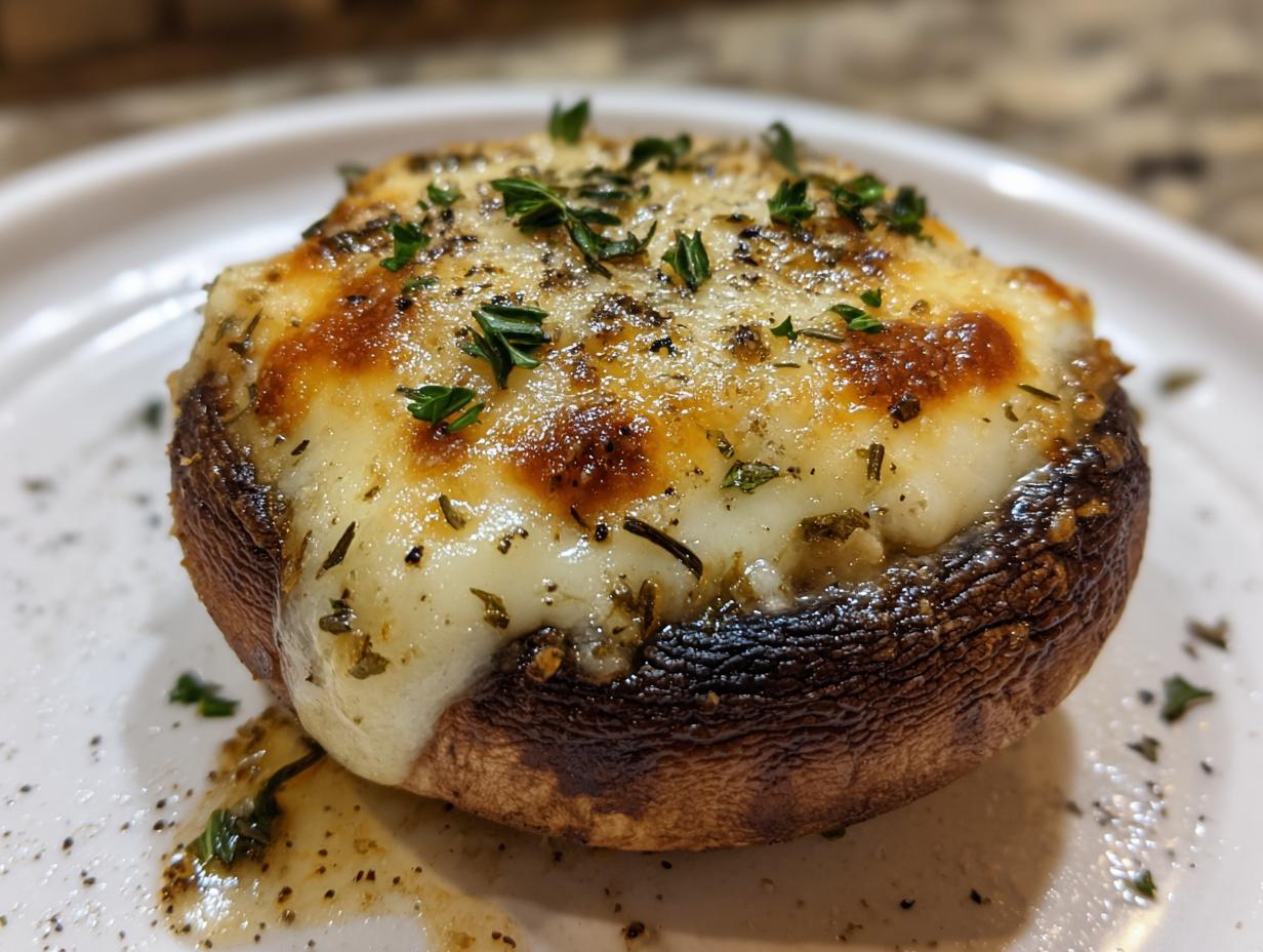 Low Carb Cheesy Stuffed Portobello Mushrooms