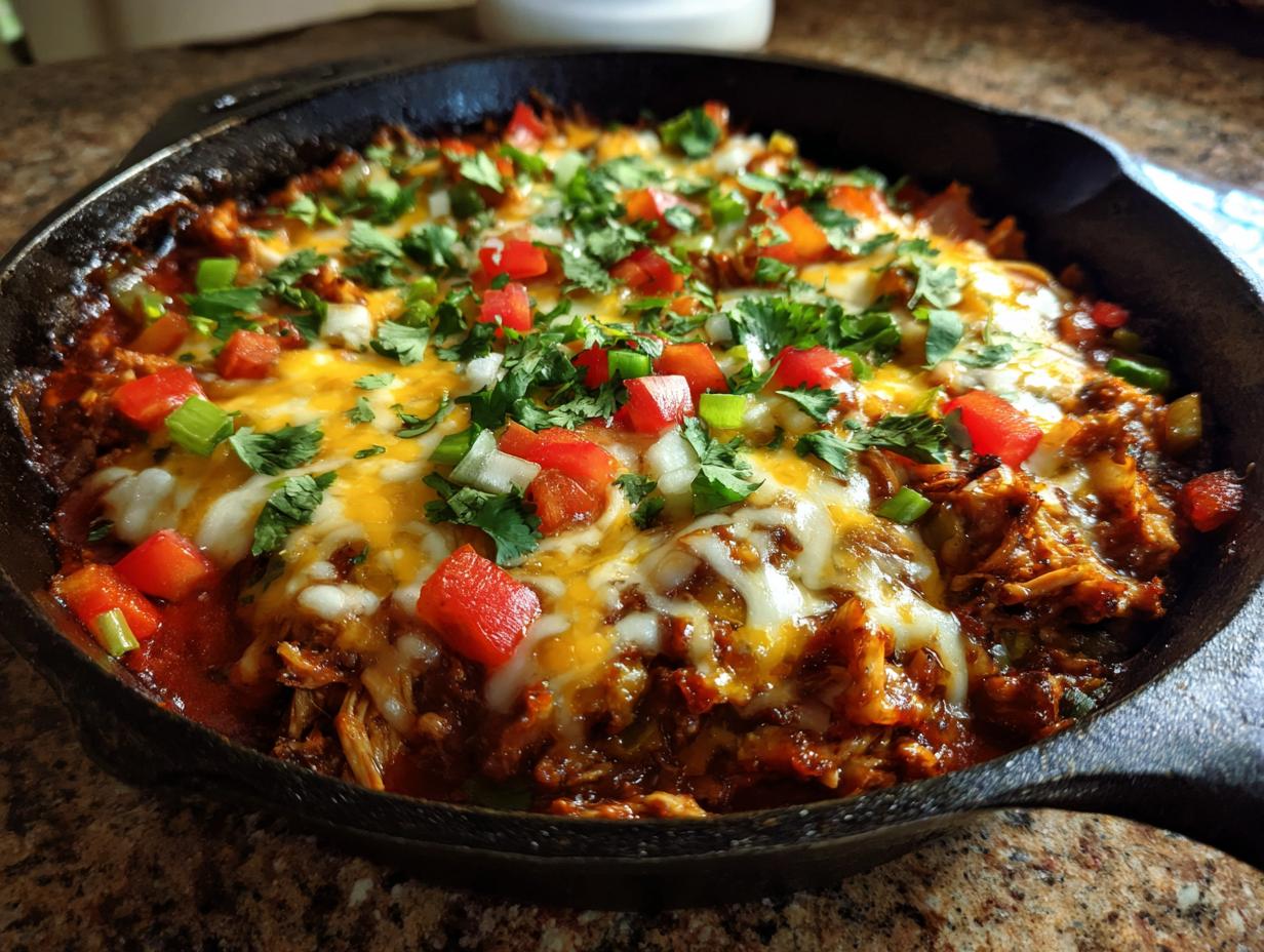 Low Carb Chicken Enchilada Skillet (Tortilla Free)