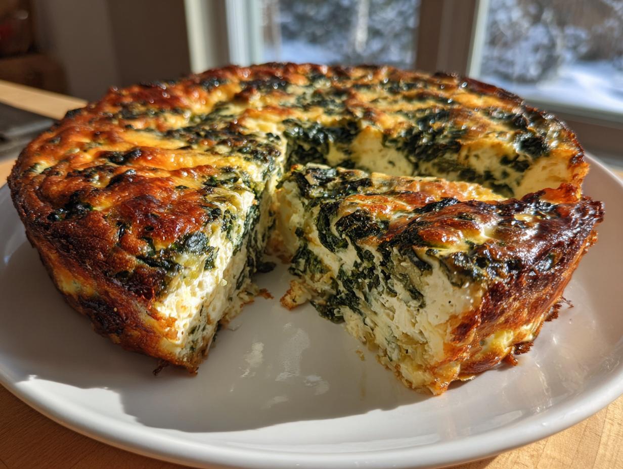 Irresistible Low Carb Crustless Spinach and Feta Quiche in 30 Minutes