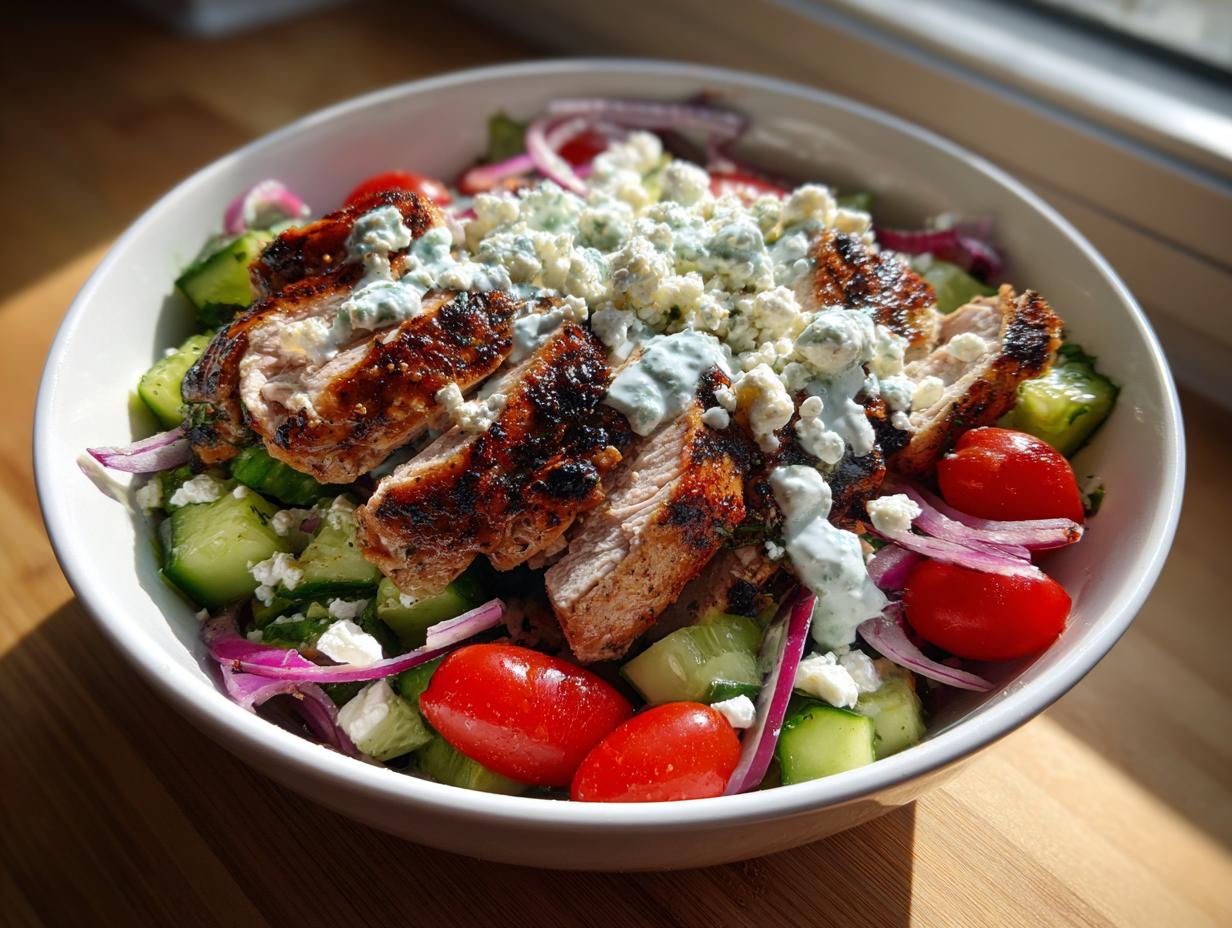 35-Minute Low Carb Greek Chicken Bowls with Tzatziki