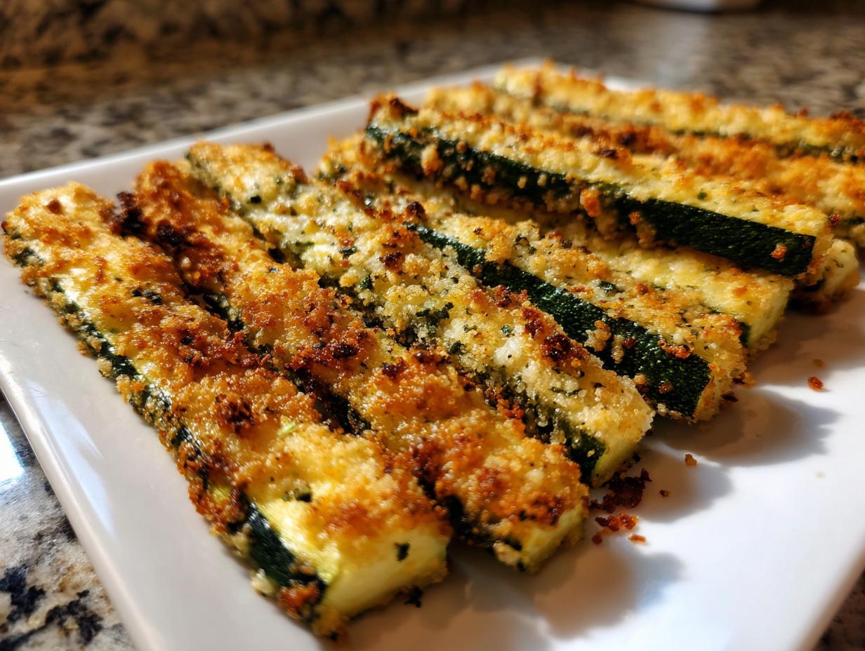 Low Carb Zucchini Fries with Parmesan Crust