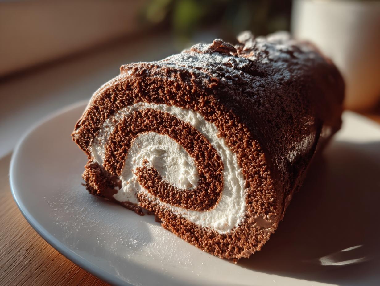 Easy 4-Ingredient Sugar Free Chocolate Swiss Roll Cake (Keto) Bliss