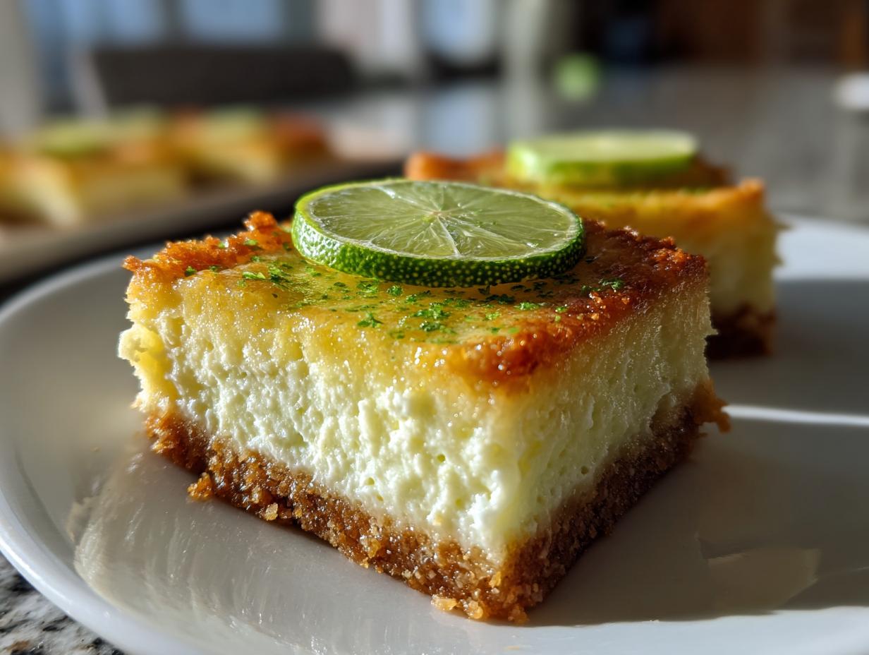 Sugar Free Key Lime Cheesecake Bars (Low Carb) - detail 1