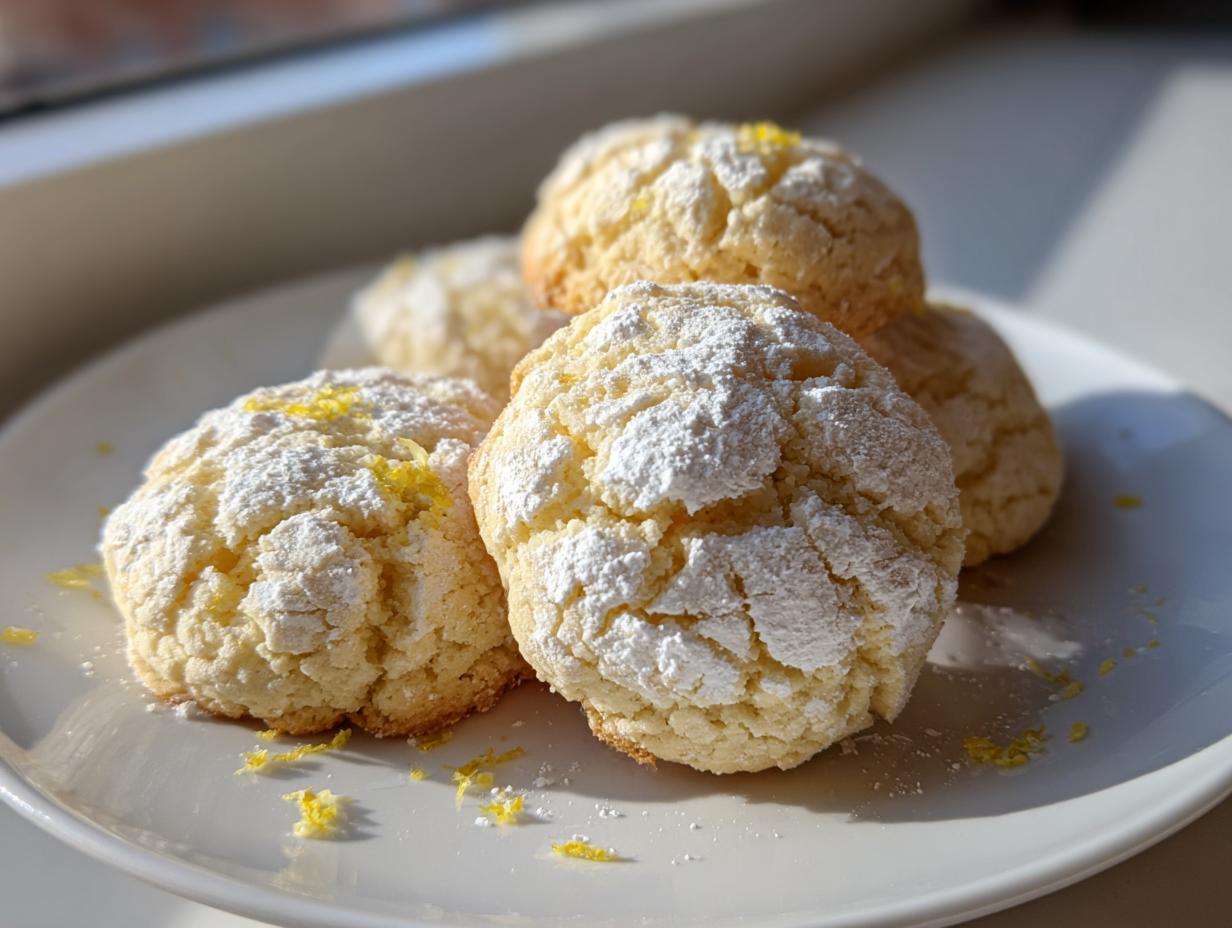 Sugar Free Lemon Crinkle Cookies (Low Carb) - detail 1