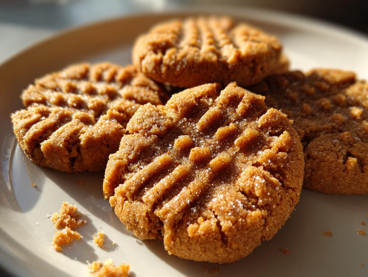 Sugar Free Peanut Butter Cookies (3 Ingredient, Low Carb) - detail 1