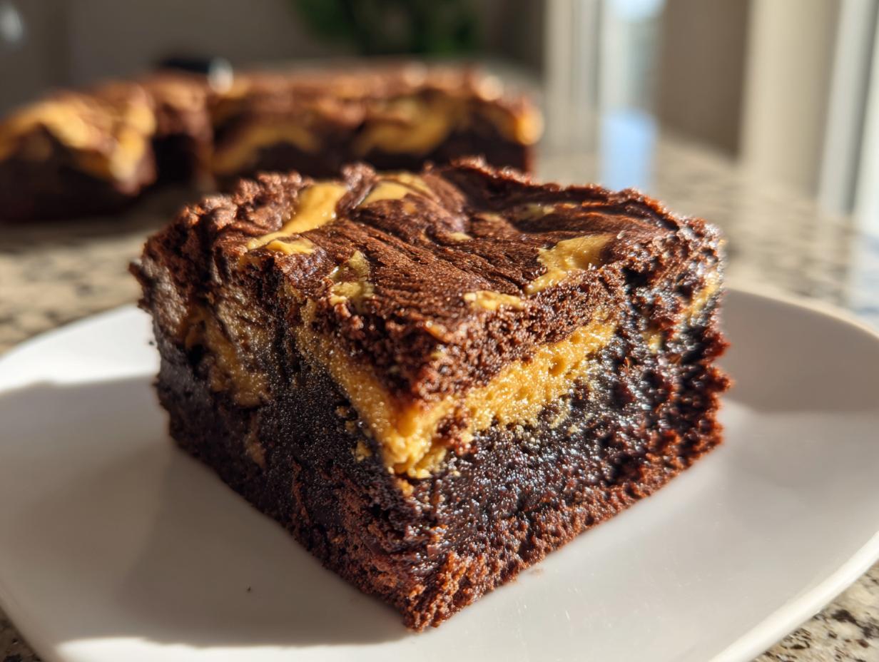 Sugar Free Peanut Butter Swirl Brownies (Keto) - detail 1