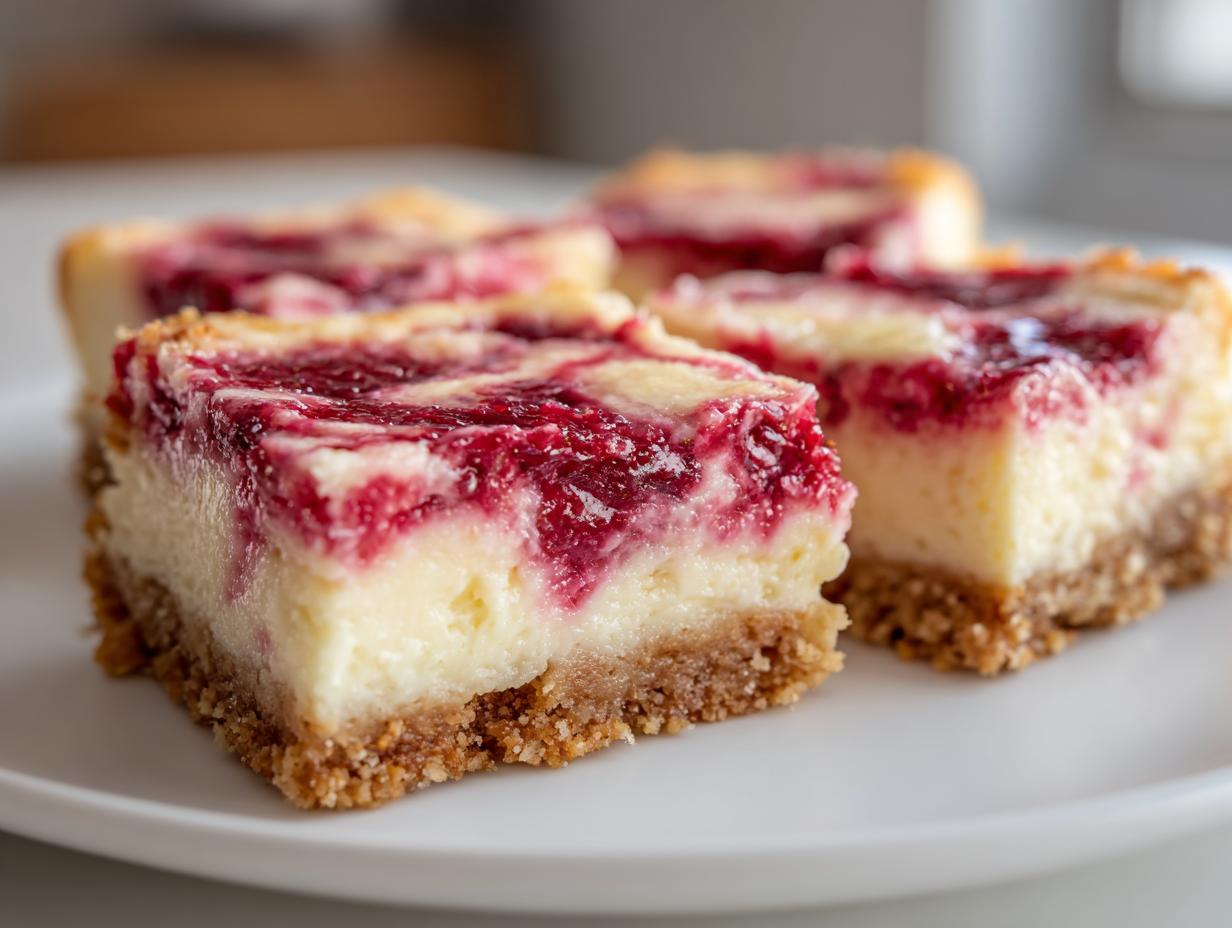 Sugar Free Raspberry Cheesecake Bars (Low Carb)