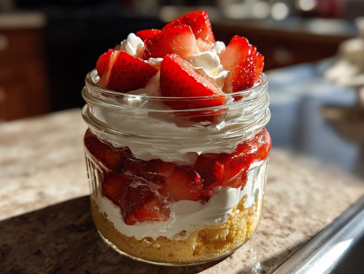 Sugar Free Strawberry Shortcake in Jars (Low Carb) - detail 1