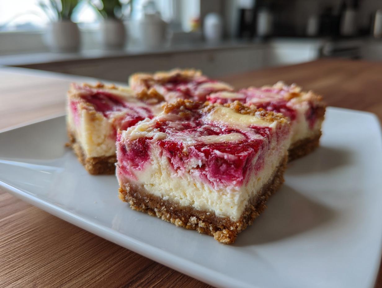 Sugar Free Strawberry Swirl Cheesecake Bars - detail 1